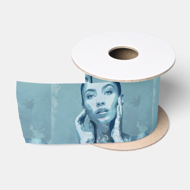 "Woman in Blue" Satinband (Spule)