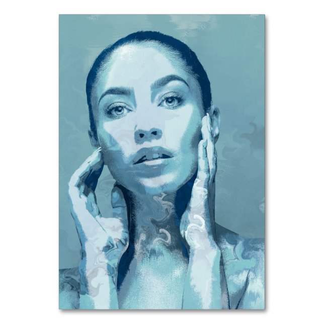 "Woman in Blue" Tischnummer (Vorderseite)