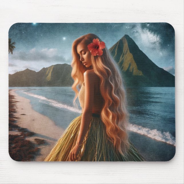 Woman in Grass Skirt Mousepad (Vorne)