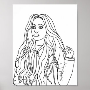 Woman Leather Jacket Fashion Aduloring Poster