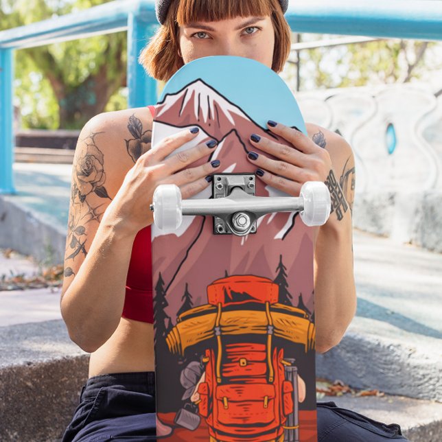 Woman Mountain Forest Trail Erlebnis Skateboard (Von Creator hochgeladen)