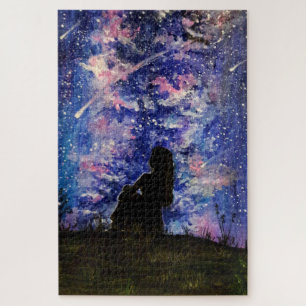 Woman Night Dreams Jigsaw Puzzle Malerei
