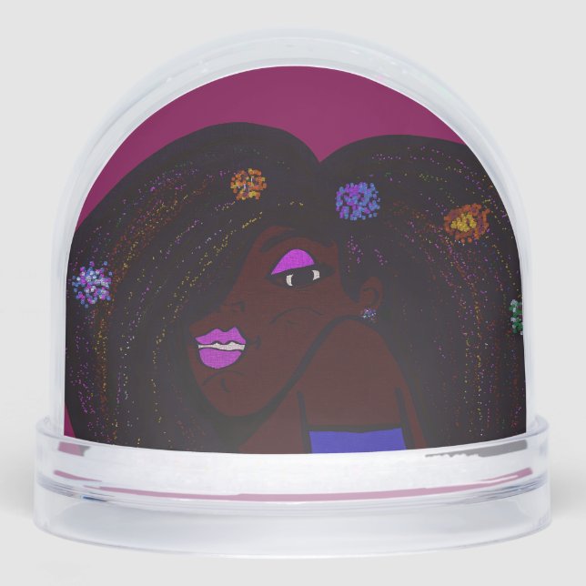 Woman of Color Animation Schneekugeln (Vorderseite)
