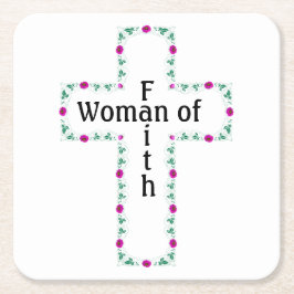 Woman of faith rechteckiger pappuntersetzer