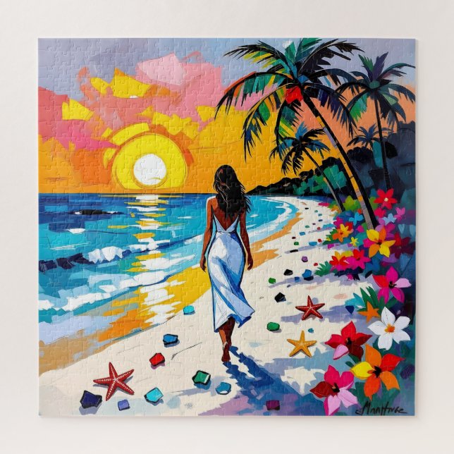 Woman on Beach Tropical Scene (Vertikal)