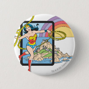 Woman Rainbow Button