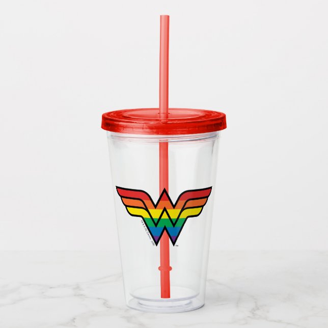 Woman Rainbow Logo Acryltrinkbecher (Vorderseite)