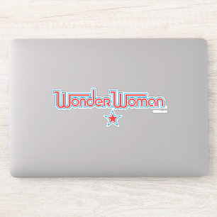 Woman Red and Blue Star Logo Aufkleber
