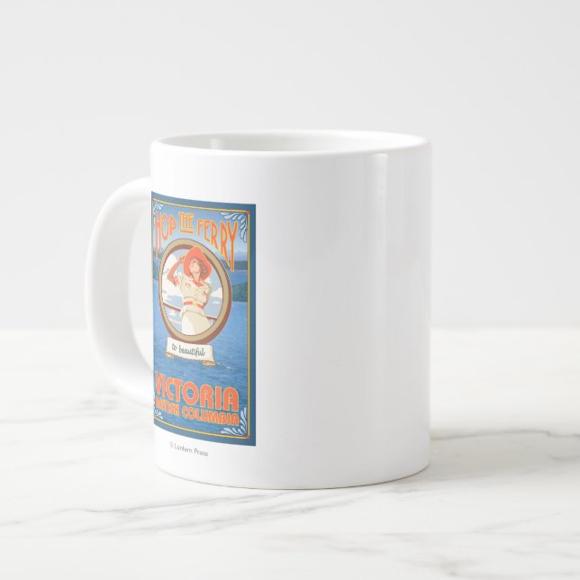 Woman Riding Ferry - Victoria, BC Kanada Jumbo-Tasse (Vorderseite Links)
