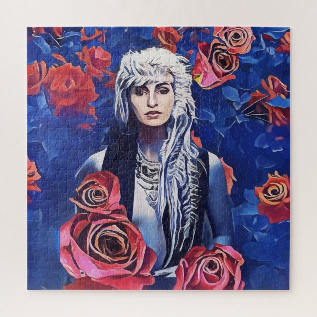 Woman Rote Rosen Abstrakte Kunst (Vertikal)