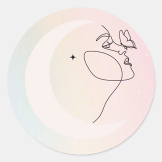 Woman Runder Aufkleber