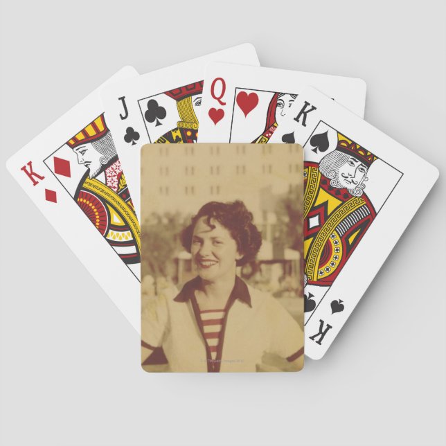 Woman Sitting Outside Spielkarten (Rückseite)