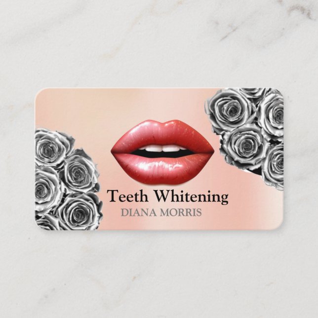 Woman Smile Teeth Whitening Zahnpflege Visitenkarte (Vorderseite)