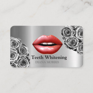 Woman Smile Teeth Whitening Zahnpflege Visitenkarte