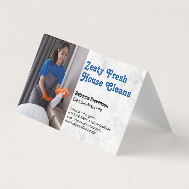 Woman Spray Cleaning | Maid Visitenkarten (Vorderseite)