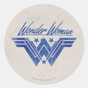 Woman Stacks Symbol Runder Aufkleber