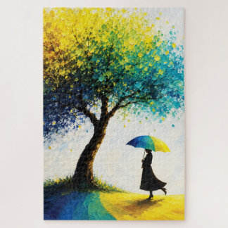 Woman Under the Rainbow Tree Painting