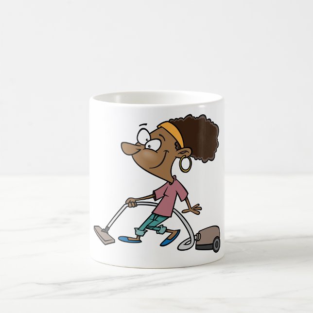 Woman Vaccuming Kaffeetasse (Von Creator hochgeladen)