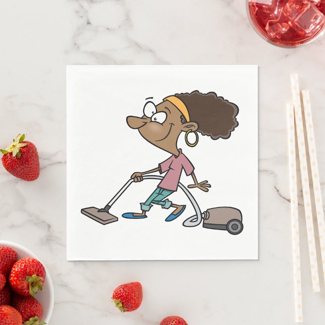 Woman Vaccuming Serviette (Von Creator hochgeladen)