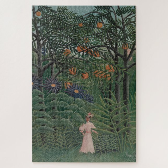 Woman Walking in an Exotic Forest, Henri Rousseau (Vertikal)