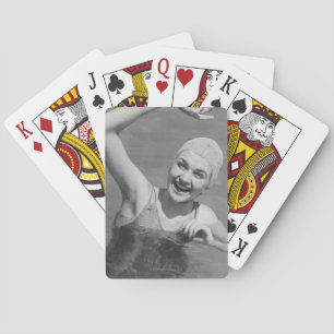 Woman Waving Spielkarten