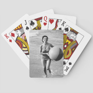 Woman with a Beach Ball Spielkarten