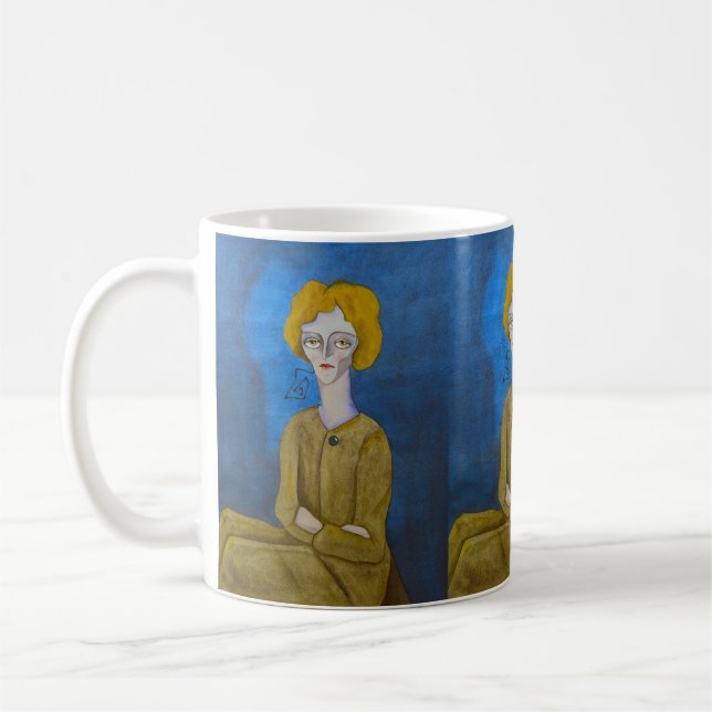 "Woman with folded arms" Kaffeetasse (Links)