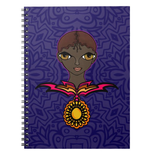 Woman with neckless and pendent notizblock (Vorderseite)