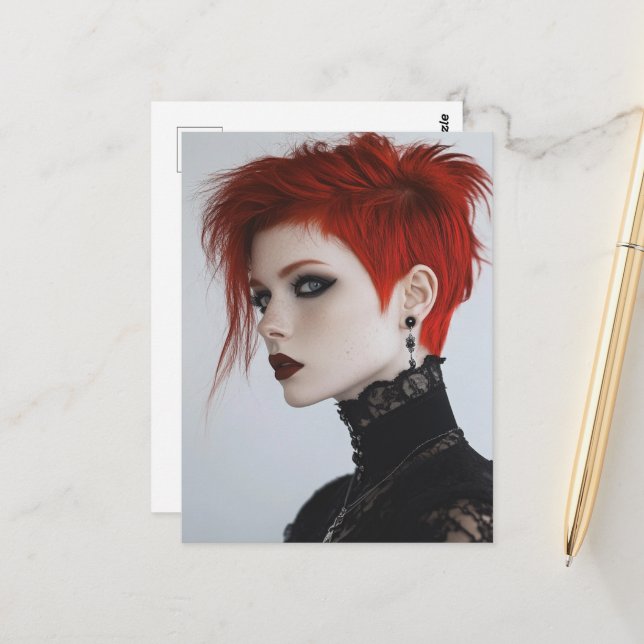 Woman With Red Hair Postkarte (Vorderseite/Rückseite Beispiel)