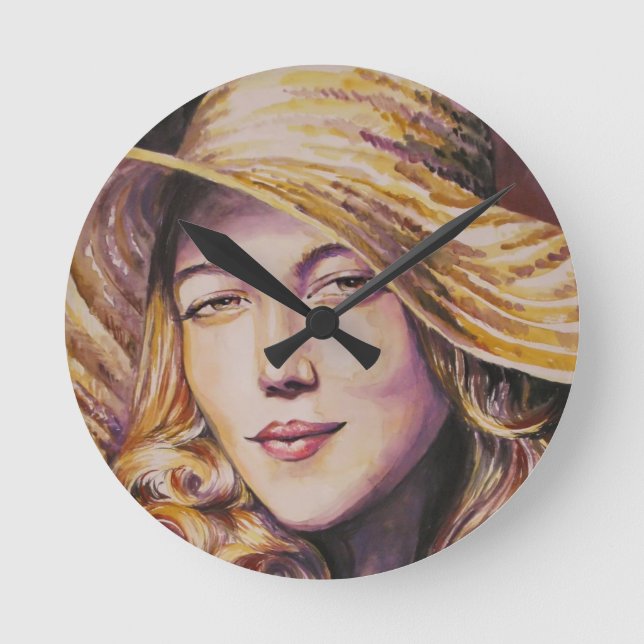 Woman with runde wanduhr (Vorderseite)