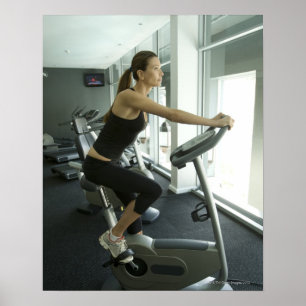 Woman working out in a gym 3 poster