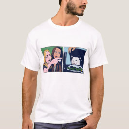 Woman yelling at cat meme in Pop art style T-Shirt