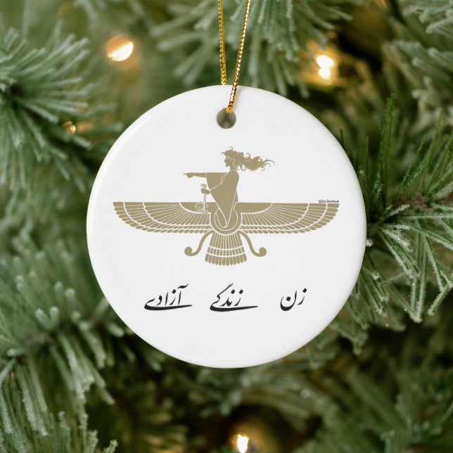 WomanLifeFreedom 2-seitige Keramik Ornament (Baum)