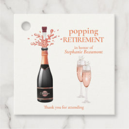 Woman's Elegant Popping Champagne Retirement Geschenkanhänger