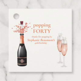 Woman's Funny Popping Champagne 40th Birthday Geschenkanhänger