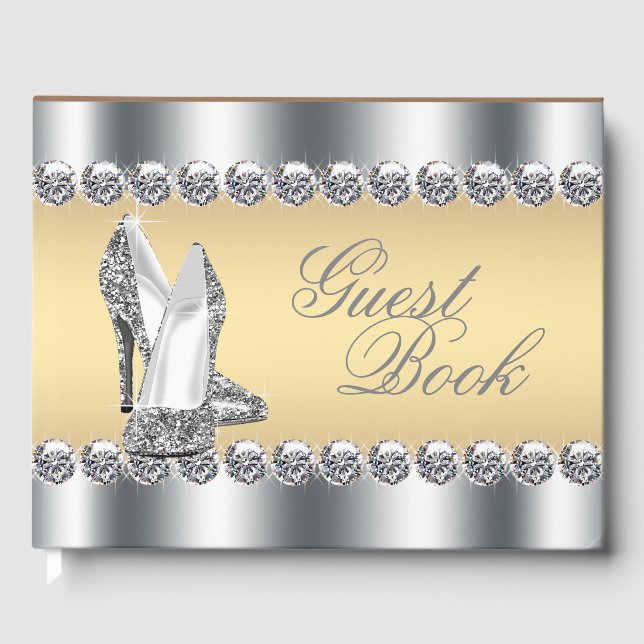 Womans Silver Gold High Heel Chaussure Livre d'inv (Recto)