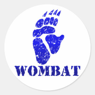 Wombat Abdruck III Runder Aufkleber