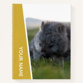 Wombat Australia Süße Tier Eating, Gold Notizbuch