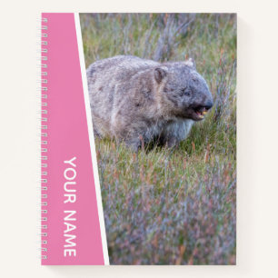 Wombat Calling Australia Süßes Tier, Rosa Notizbuch
