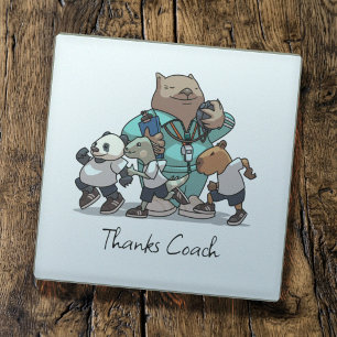 Wombat Danke Trainer-Geschenk Sport-Trainer Kunstw Glasuntersetzer
