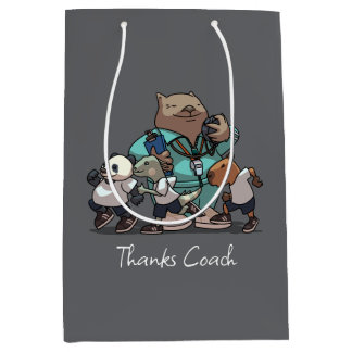 Wombat Danke Trainer-Geschenk Sport-Trainer Kunstw Mittlere Geschenktüte