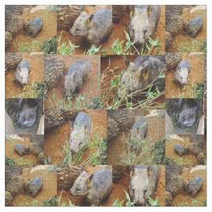 Wombat Foto Collage, Stoff