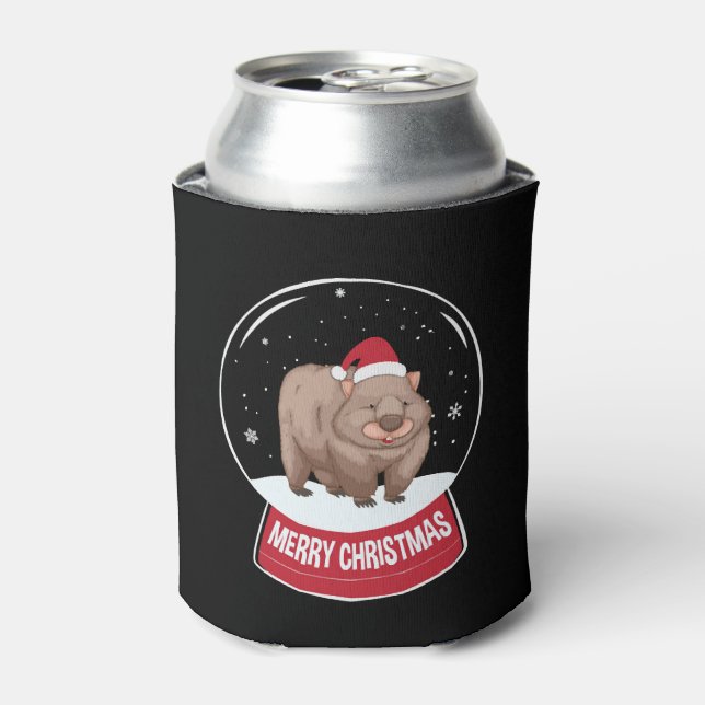 Wombat Frohe Weihnachtsschneeball Dosenkühler (Kanne Vorderseite)