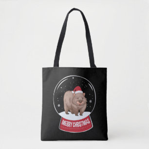 Wombat Frohe Weihnachtsschneeball Tasche