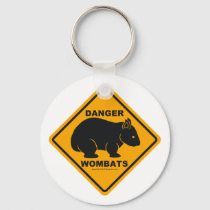 Wombat Gefahrenverkehrsschild Schlüsselanhänger