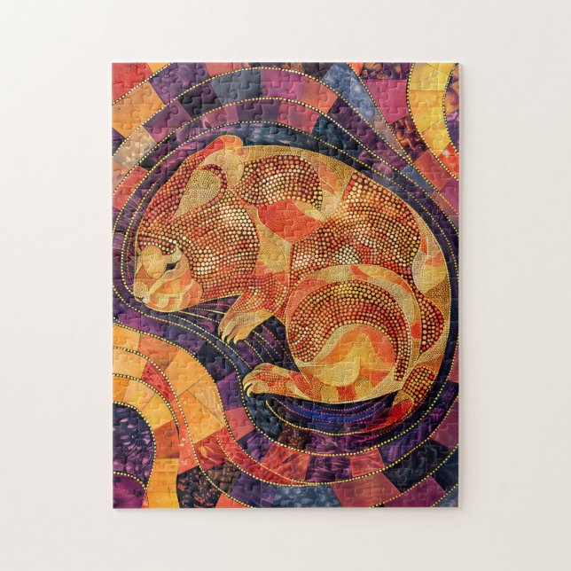 Wombat im aborigines Dot Art Style (Vertikal)