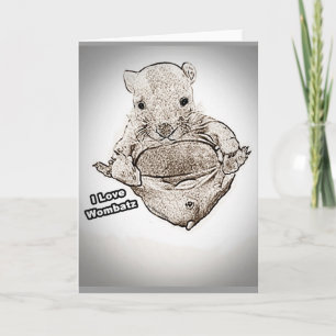 Wombat Joey Grußkarten Karte