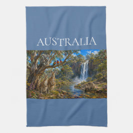Wombat Känguru Wasserfall Geschirrtuch