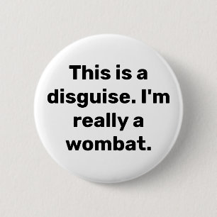 Wombat-Kostümknopf Button