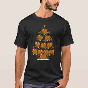 Wombat Lights Xmas Weihnachtsbaum T-Shirt
